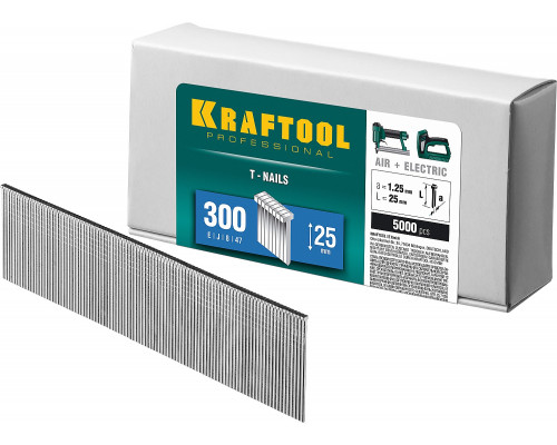 KRAFTOOL тип 18GA (47 / 300 / F) 25 мм, 5000 шт, гвозди для нейлера (31785-25)