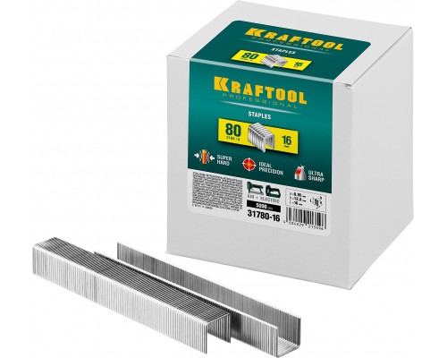 KRAFTOOL тип 21GA (80 / Pr A / Senco AT) 14 мм, 5000 шт, скобы для степлера (31780-16)