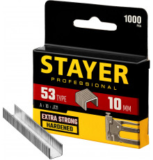 STAYER тип 53 (A/10/JT21) 10 мм, 1000 шт, калибр 23GA, скобы для степлера (3159-10)