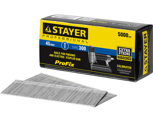 STAYER тип 18GA (47 / 300 / F) 45 мм, 5000 шт, гвозди для нейлера (31530-45)