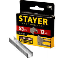 STAYER тип 53 (A/10/JT21) 12 мм, 1000 шт, калибр 23GA, скобы для степлера (3159-12)