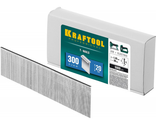 KRAFTOOL тип 18GA (47 / 300 / F) 20 мм, 5000 шт, гвозди для нейлера (31785-20)