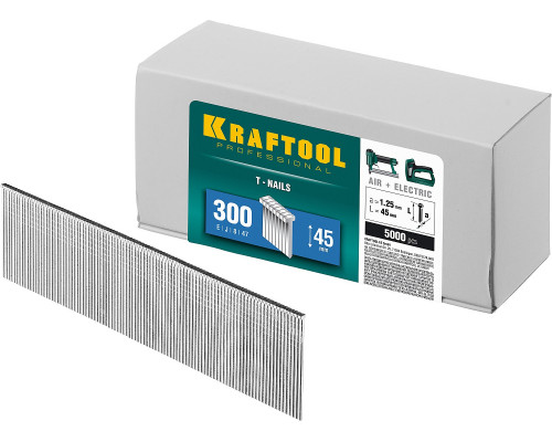 KRAFTOOL тип 18GA (47 / 300 / F) 45 мм, 5000 шт, гвозди для нейлера (31785-45)