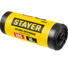 STAYER HEAVY DUTY 300 л, чёрные, 10шт, особопрочные, строительные мусорные мешки (39157-300)