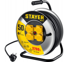 STAYER PRO 315 КГ 3х1.5 50м 3700Вт IP44, Силовой удлинитель на стальной катушке (55077-50)