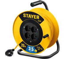 STAYER M 315 ПВС 3х1.5 20м 3500Вт, Силовой удлинитель на катушке (55078-20)