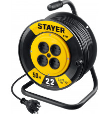 STAYER S 207 ПВС 2х0.75 50м 2200Вт, Удлинитель на катушке (55073-50)