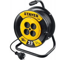 STAYER S 207 ПВС 2х0.75 30м 2200Вт, Удлинитель на катушке (55073-30)