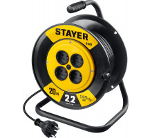 STAYER S 207 ПВС 2х0.75 20м 2200Вт, Удлинитель на катушке (55073-20)