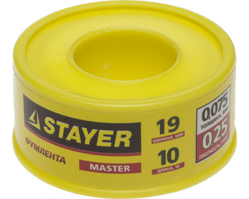 STAYER 0,075 мм х 19 мм х10 м, 0,25 г/см3, Фумлента (12360-19-025)