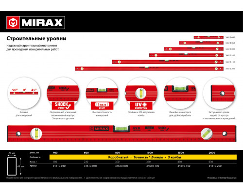 MIRAX 800 мм, Строительный уровень (34610-080)