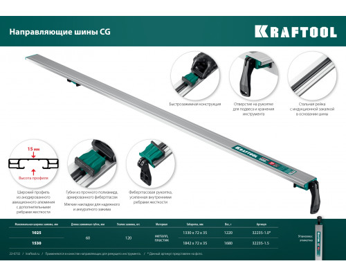 KRAFTOOL CG-100 1000 мм, Направляющая шина (32235-1.0)