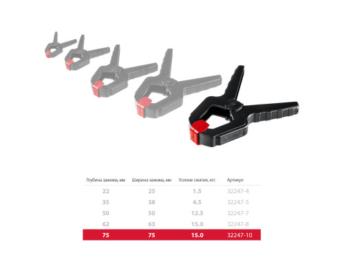 ЗУБР МЗ-100 100х75 мм, Пружинный зажим (32247-10)