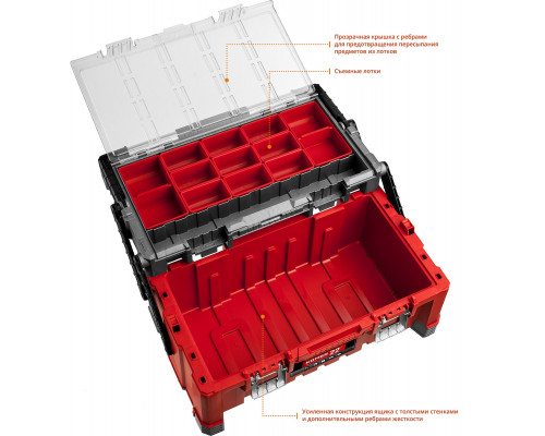 ЗУБР КОМБО-22, 567 х 314 х 245 мм, (22″), Пластиковый ящик для инструментов, Профессионал (38138-22)