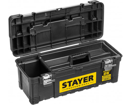 STAYER JUMBO-26, 656 x 285 x 270 мм, (26″), Пластиковый ящик для инструментов, Professional (38003-26)