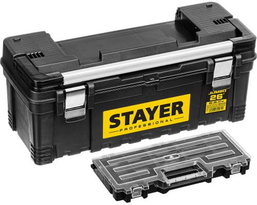 STAYER JUMBO-26, 656 x 285 x 270 мм, (26″), Пластиковый ящик для инструментов, Professional (38003-26)