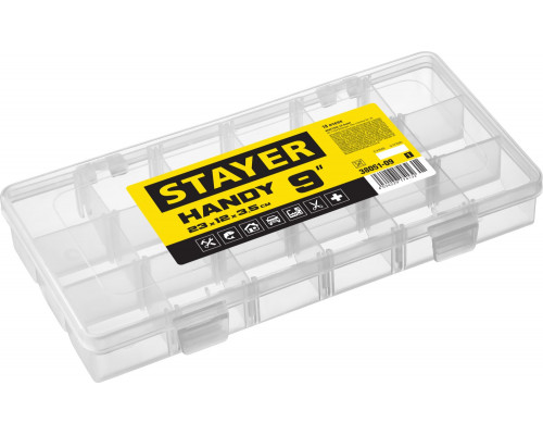 STAYER HANDY-9, 230 x 125 x 35 мм, (9″), Пластиковый органайзер (38051-09)